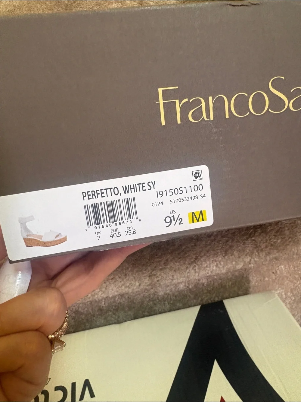 Franco Sarto Perfetto White Cork Wedge Sandals Size 9.5 M New in Box
